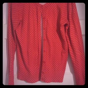 Orange polka-dot cardigan, Merona